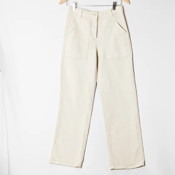 WILFRED Modern Utility Pant Wide Leg Trouser GD Birch White 2 Aritzia - Picture 9 of 13